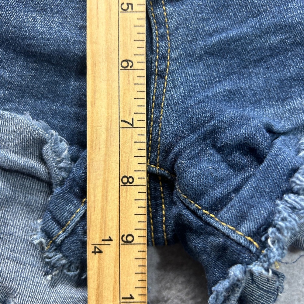 Mudd Denim Shorts Womens 13 Distressed Raw Hem Stretch Blue Cutoff Jean Summer - Picture 5 of 8
